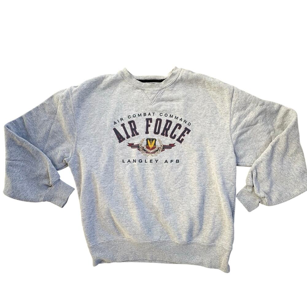 Big Cotton Gear for Sports Embroidered Air Force Langley AFB Sweatshirt M
